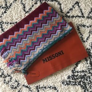 Missoni METALLIC wool blend knit scarf NWT.